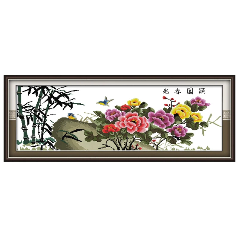 

Набор для вышивки крестиком «сделай сам», Набор для вышивки крестиком с цветочным узором, хлопковая нить, вышивка, 14 шт., ткань для печати, до...