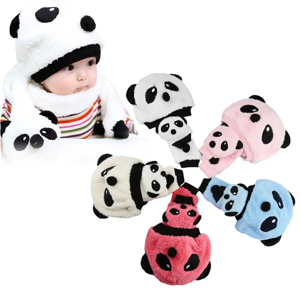 Шапки для новорожденных мальчиков и девочек зимние шапочки малышей с пандой