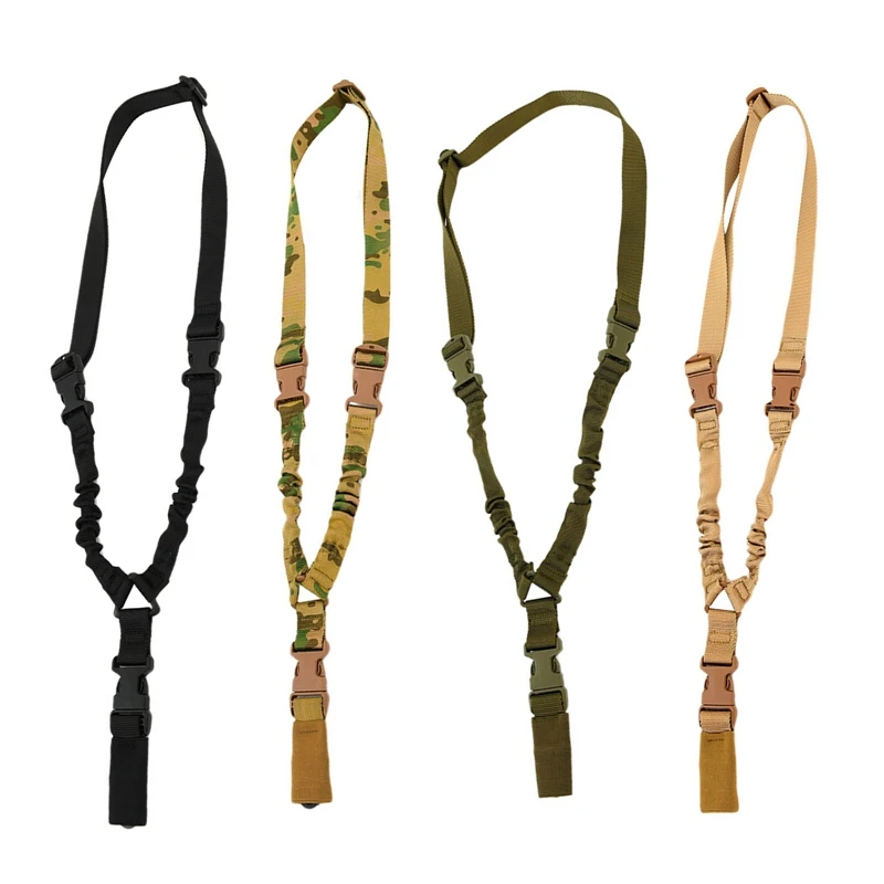 

Adjustable Tactical Gun Sling Single 1 Point Airsoft Rifle Sling Military Nylon Bungee Belt Gun Sling Strap Hunting Rifle Strap