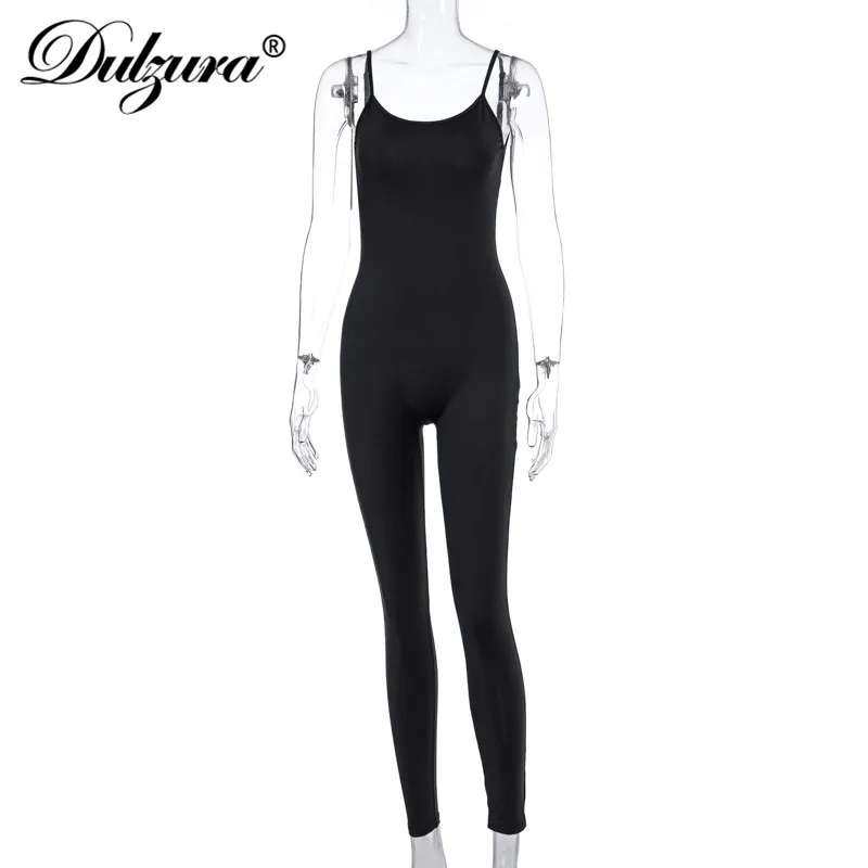 

Dulzura strap women long jumpsuit bodycon sexy streetwear fitness sportswear 2020 summer clothes lounge wear club outfit body