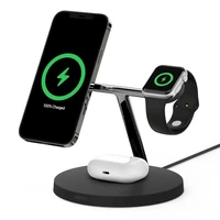 qi magnetic 3 in 1 wireless charger for iphone 13 12 11 mini pro max watch phone holder wireless chargers fast charging station