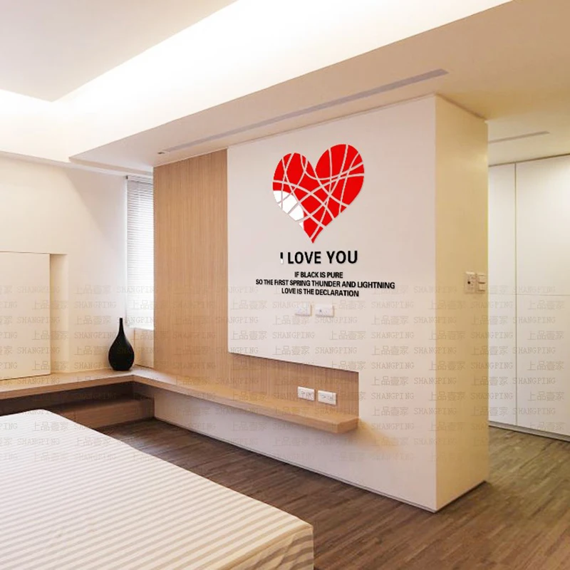 Настенные акриловые наклейки Love Florid с кристаллами 3D настенные украшения для