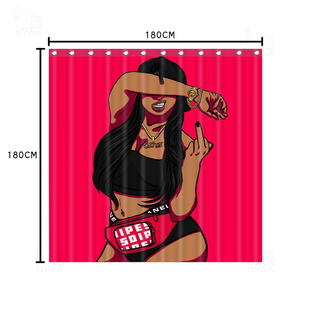 NYAA африканская темнокожая девушка набор душевой занавески 4 шт. наборы ковриков