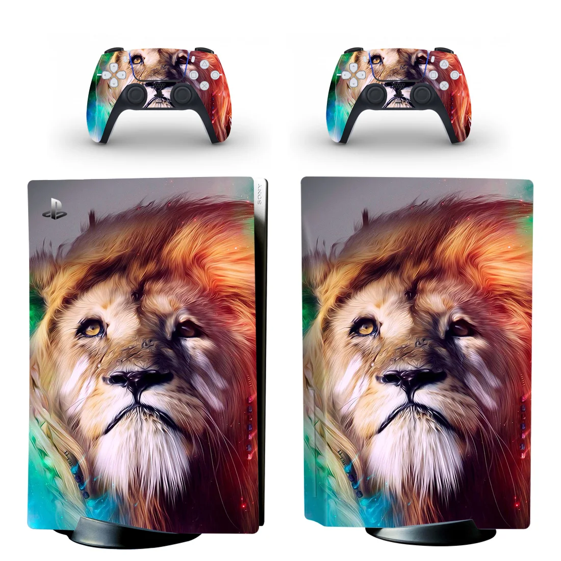 

Animal Lion PS5 Disc Skin Sticker Cover for Playstation 5 Console & 2 Controllers Decal Vinyl Protective Disk Skins