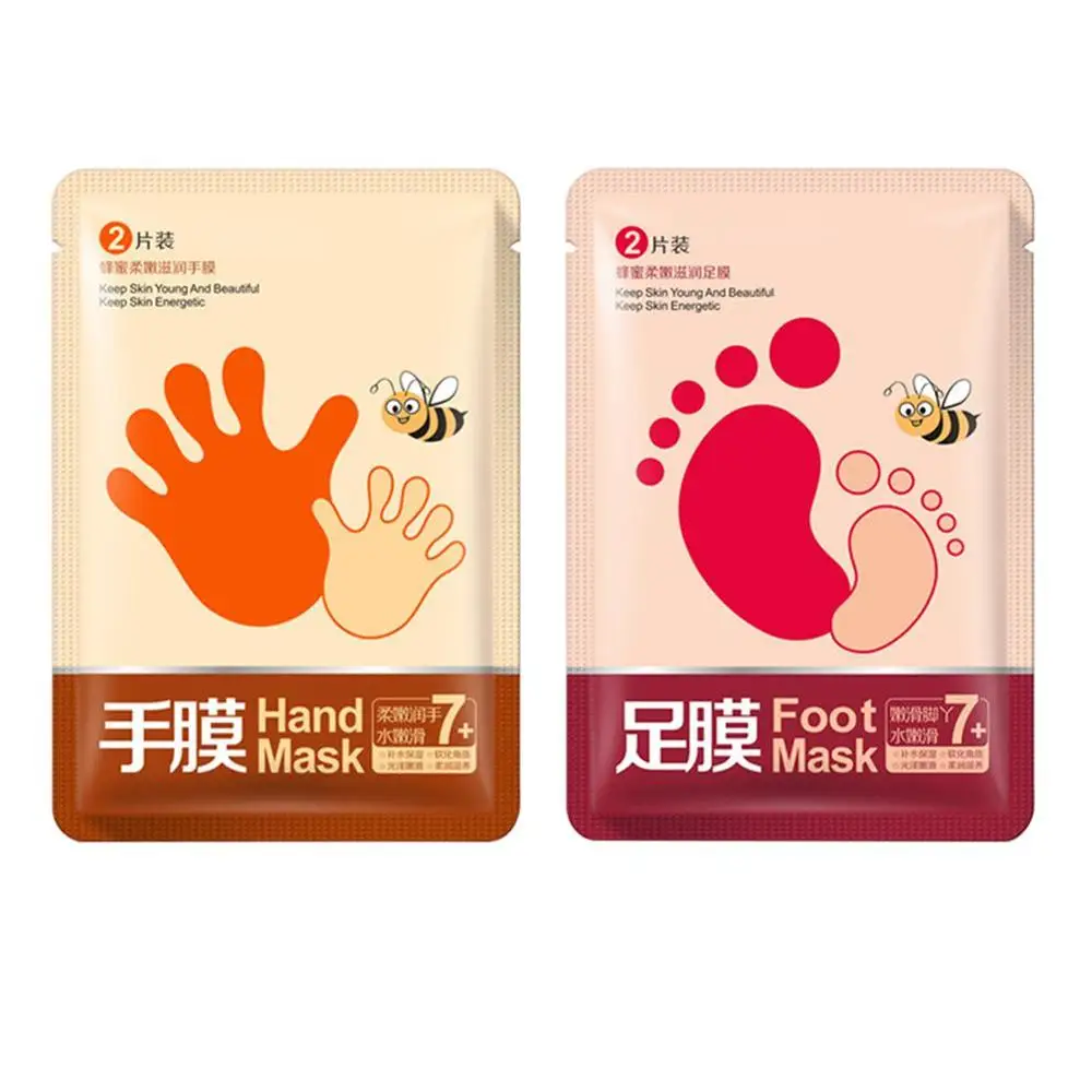 

2pcs/1pair Exfoliating Foot Mask Honey Exfoliate Dead Skin Remove Moisturizing Whitening Peeling SPA Hand Foot Mask