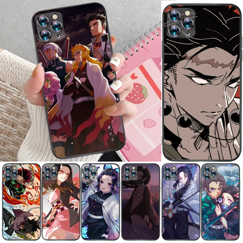 

Demon Slayer Kimetsu No Yaiba Kamado Tanjirou Kamado Nezuko Agatsuma Zenitsu Phone Case For iPhone 12 Pro Max SE 2020 Cases