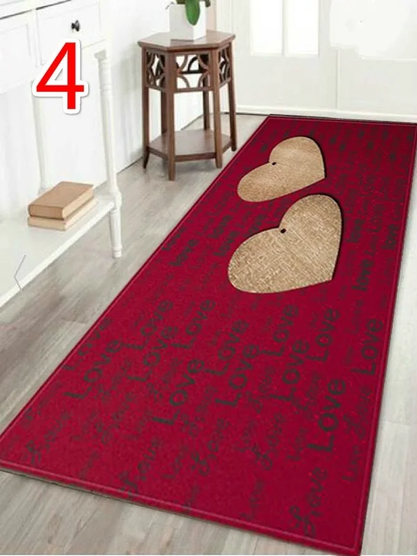 WUJIE 5 Styles 3D Printing Wood Heart Pattern Floor Rugs for Living Room Anti-Slip Kitchen Carpet Bathroom Mat Area Rug Home | Дом и сад