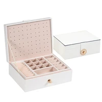 new 2021 hot selling high quality pu leather 2 layers jewelry box