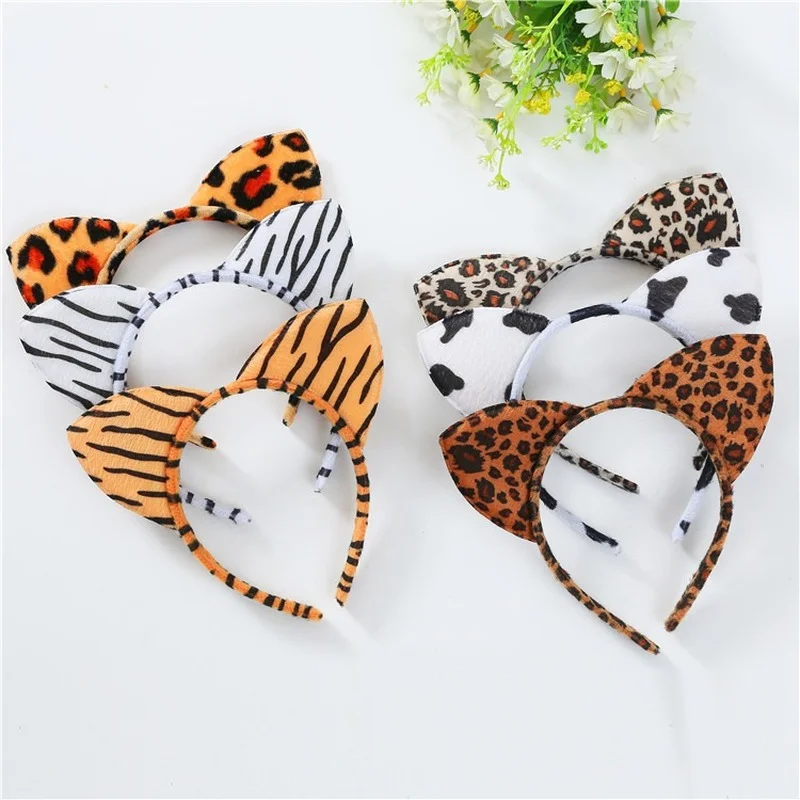 

Girls Leopard Headbands Wild Hairband Lively Zebra Headwear Party Cosplay Birthday Headband Kids Accessories