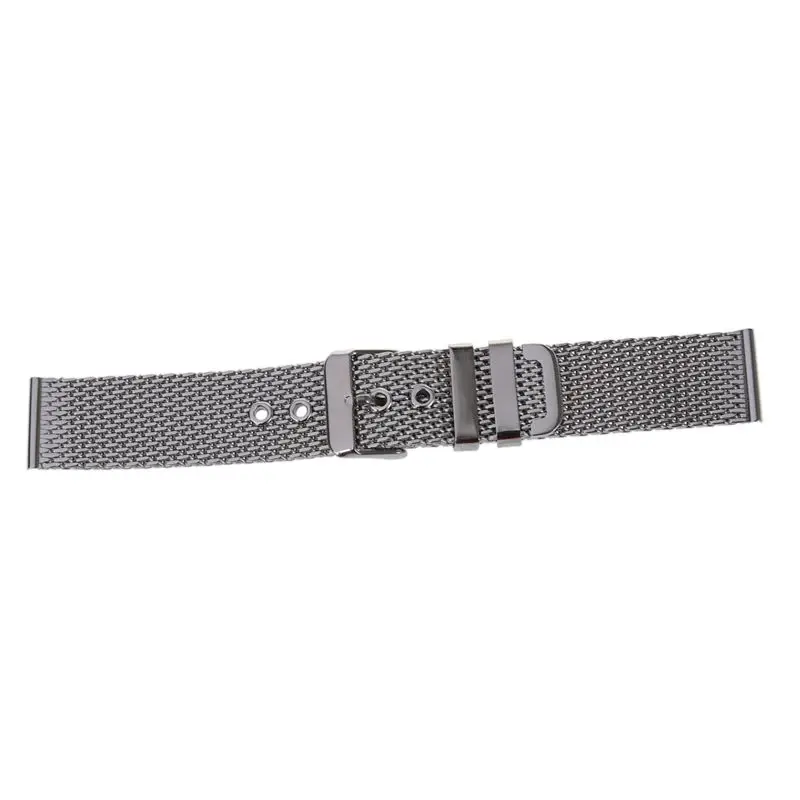 

20mm Bracelet + Steel Buckle Watch in Silver Thick Super Universal