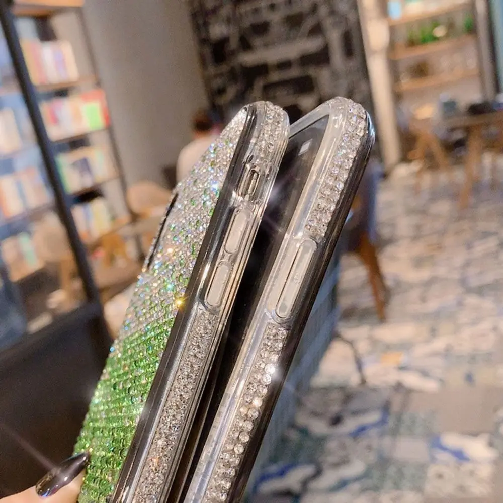 Kisscase чехол на айфон 7 6 s 8 украшение Алмазный Градиент Жесткий ПК для iPhone 6s X XS MAX XR