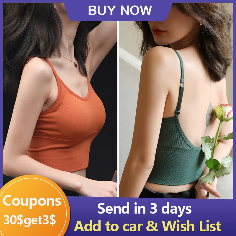 

2021 Summer Lady Slim Backless U Cropped Tops Clubwear Camisole Sexy Women Solid Color Camis Tank Tops