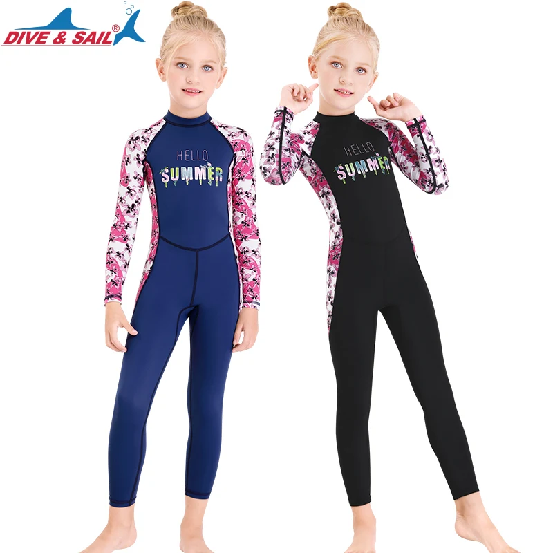 

Kids Girls Boys One Piece Sun Protection Rash Guard UPF 50+ Long Sleeves Surf Swim Full Suit Swimsuit Lycra Wetsuit Dive Skin