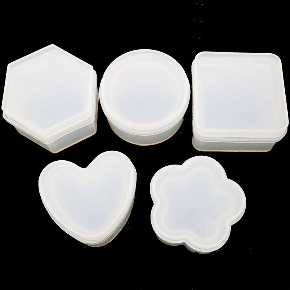 

Storage box flower heart Hexagon round cube shape Resin Silicone Mould Jewelry Making DIY tool UV epoxy resin Box silicone mold