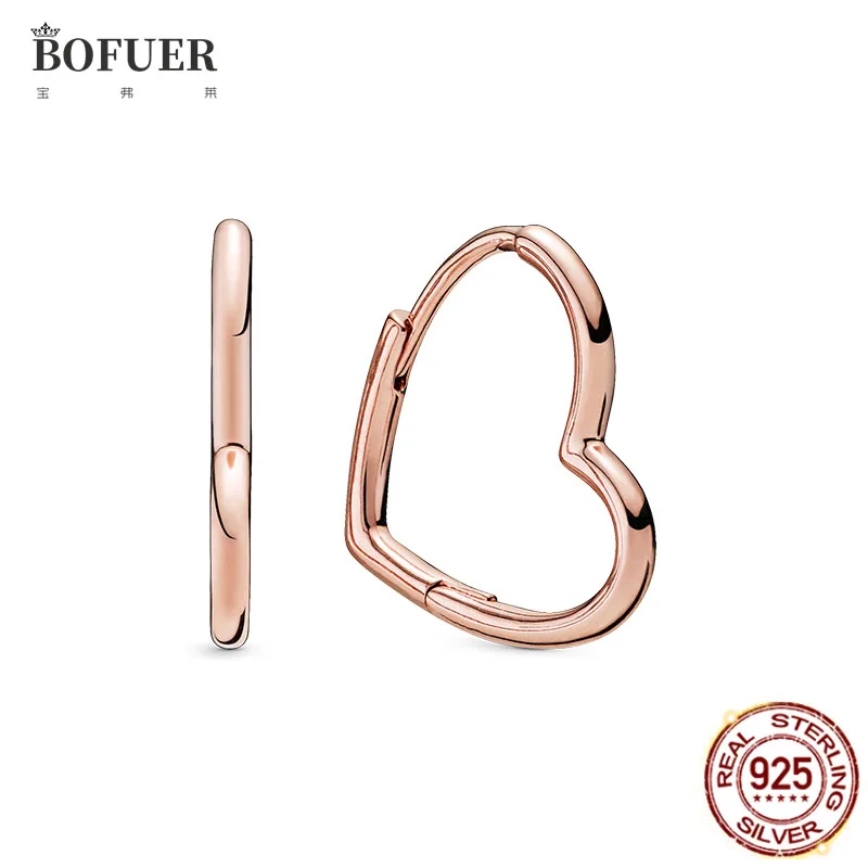 

Hot Sale 925 Sterling Silver Asymmetrical Heart Stud Earrings for Women Big Heart Women Earring Stud Fine Jewelry brincos s925