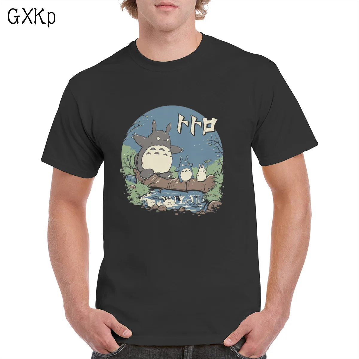 

Neighbors in the Woods t shirt Anime 100% Cotton T-shirt Totoro Tees Spirited Away Graphics Tops Oversized female/Man