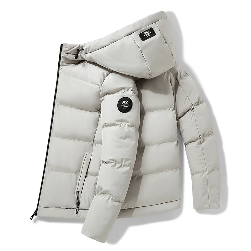 Winter Coat Men Parkas Thicken Warm Jacket Mens Hooded Collar Jackets Solid Color Parka Coat Male Fashion Casual Parka Coat