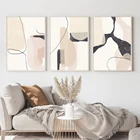 Постер с абстрактным изображением бежевых, черных линий, мраморной текстуры, холст, картины, настенные картины в стиле бохо, произведения искусства для гостиной, домашний декор