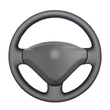 Black PU Artificial Steering Wheel Cover Braid for Citroen Berlingo Jumpy 2014 Peugeot 207 Partner 2016 Fiat Scudo Toyota Proace