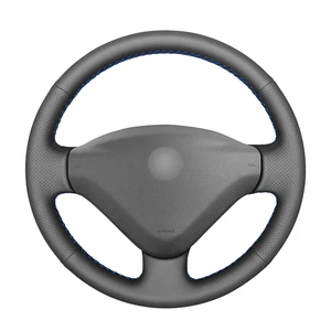 black pu artificial steering wheel cover braid for citroen berlingo jumpy 2014 peugeot 207 partner 2016 fiat scudo toyota proace free global shipping