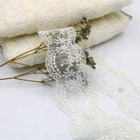 2mlot 5 5cm wide flower embroidered lace fabric applique lace ribbon handmade diy sewing supplies craft for costume decoration