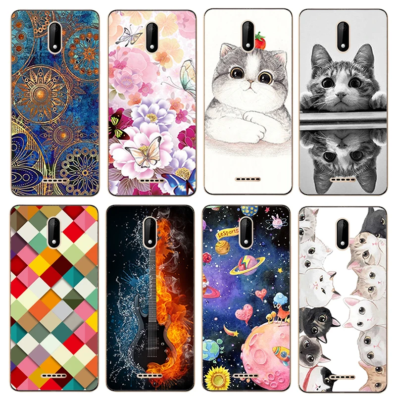 Кожаный чехол бумажник для Wiko Sunny 5 из мягкого силикона TPU с рисунком задняя крышка