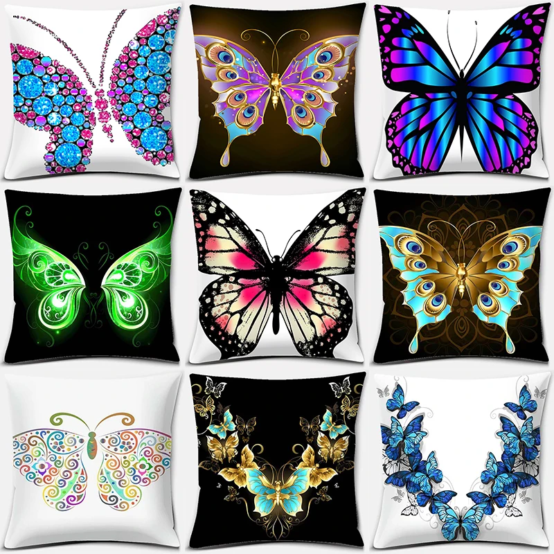 

Butterfly Decoration Series Pattern Pillowcase Square Pillowcase Home Office Decoration Pillowcase