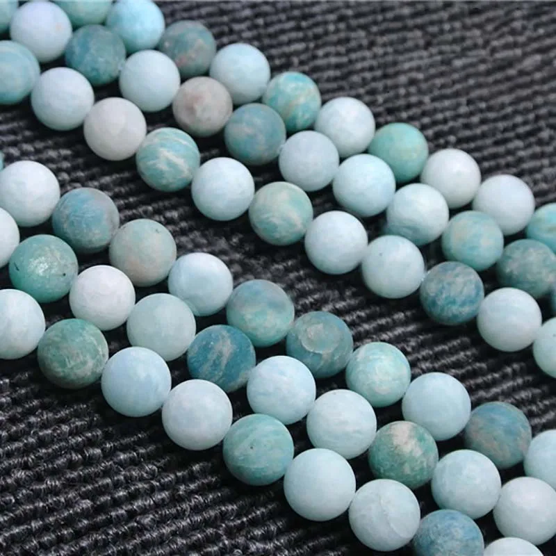 

6-12mm Natural frosted surface Amazonite round Stone Beads For DIY necklace bracelet jewelry making 15 "free delivery