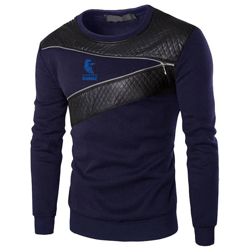 Мужская футболка с круглым вырезом длинным рукавом и принтом | одежда