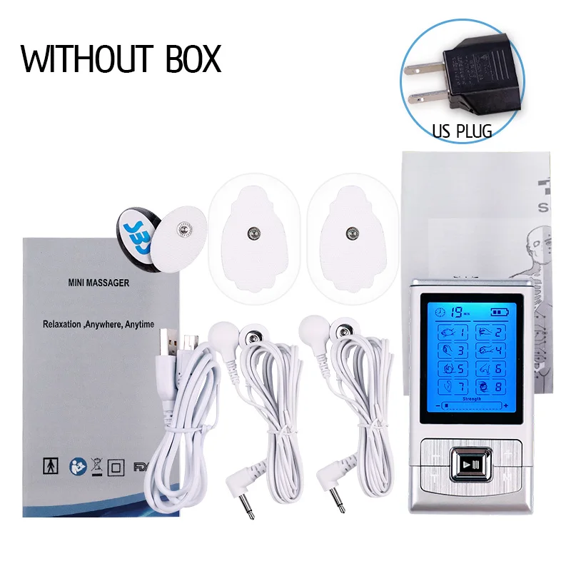 No box US Tens ems массажёр электростимулятор мышц электростимулятор физиотерапия машина двухканальный выход - Цвет: No box US