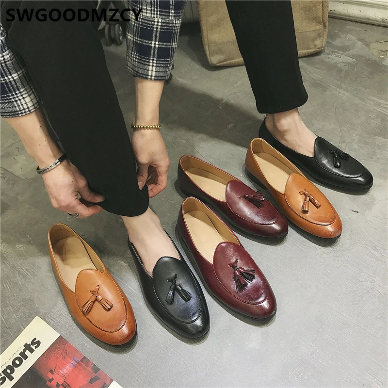 Мужские классические туфли лоферы деловая обувь мужские туфли-оксфорды кожаные