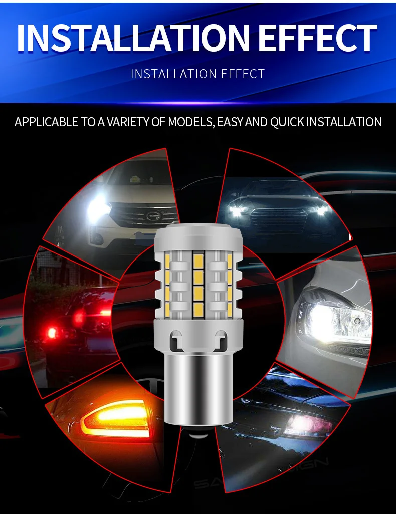1 шт. светодиодный НКА 1156 P21W LED BA15S PY21W BAU15S Canbus 3030 29SMD T20 7440 W21W лампы для авто