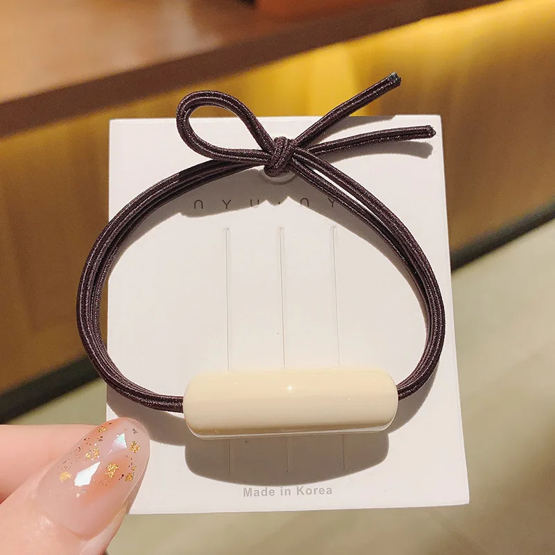 

2021 New Geometric Acrylic Hair Rope Ties Korean Sweet Scrunchies Chain Hair Clips Hairpin Hair Accessories for Women Girls