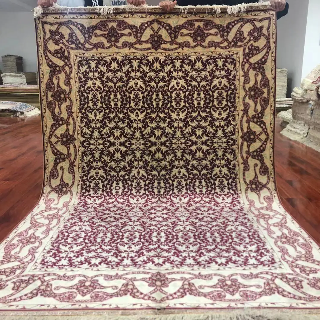 

5'x7' Classic Silk Rugs Hand Knotted Red Oriental Handmade Carpets