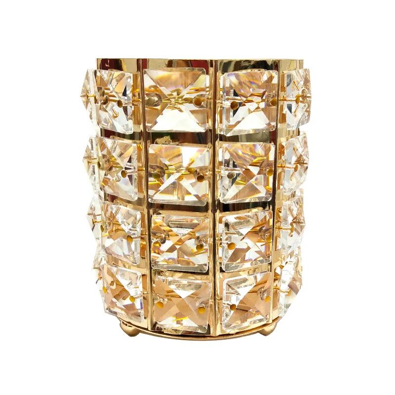 

Europe Metal Makeup Brush Storage Tube Eyebrow Pencil Makeup Organizer Bead Crystal Jewelry Storage Box