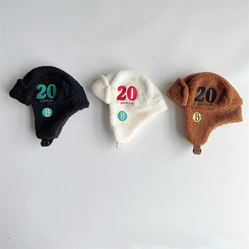 Модные пушистые шапки Ins детская зимняя шапка-бомбер Шапка-бини для мальчиков и