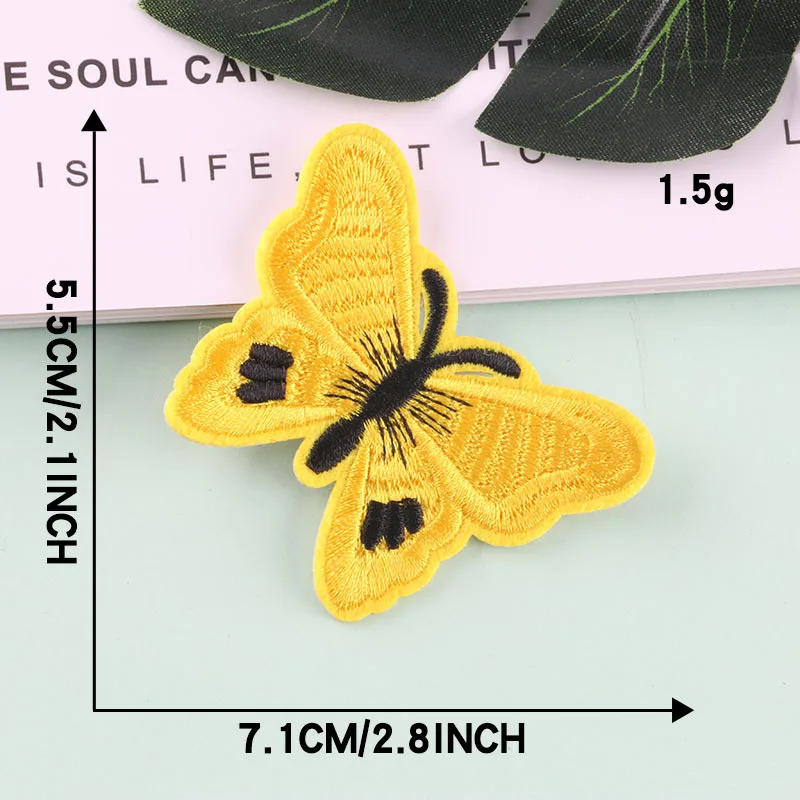 Новинка мультяшная Милая Вышивка бабочки тканевая наклейка сделай сам полосатая