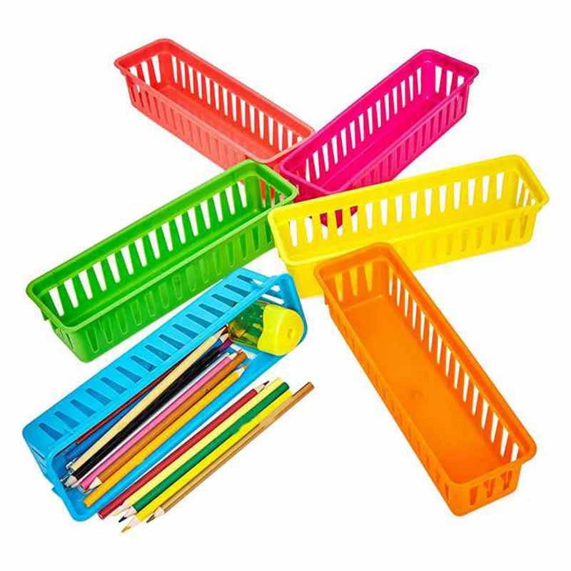 Classroom Pencil Organizer Basket Or Crayon Variety Colors Random (10 Pack) | Спорт и развлечения