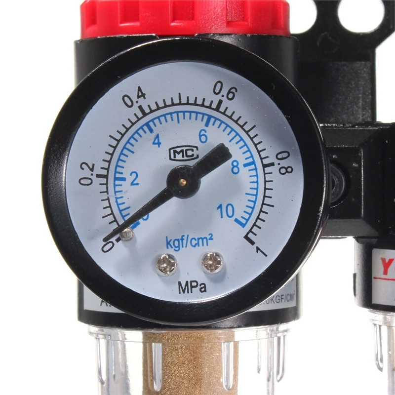 

G1/4" In line Air Compressor Filter Regulator Gauge Trap oil/Water Filter Air Separator Pressure Regulator Airbrush Compressor