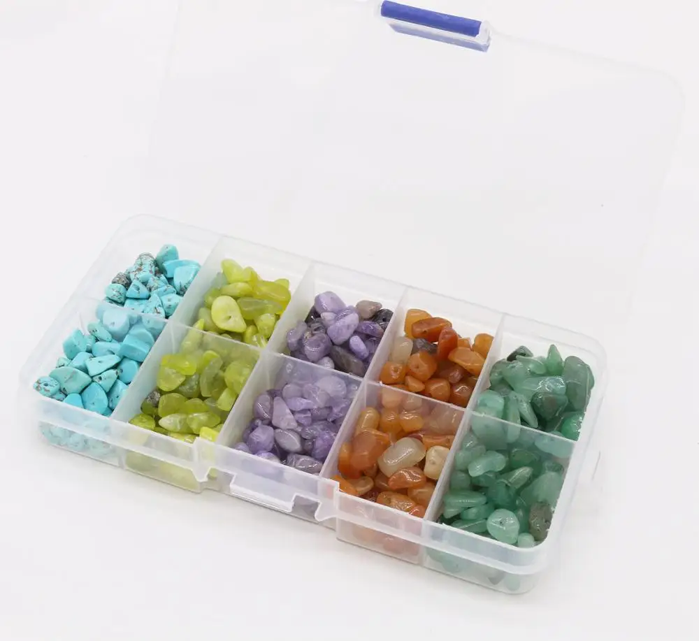 

About 5-8mm Natural Color Gravel Perforated Crystal Bead 500pcs Multicolor Combination DIY Jewelry Necklace Bracelet Accessori
