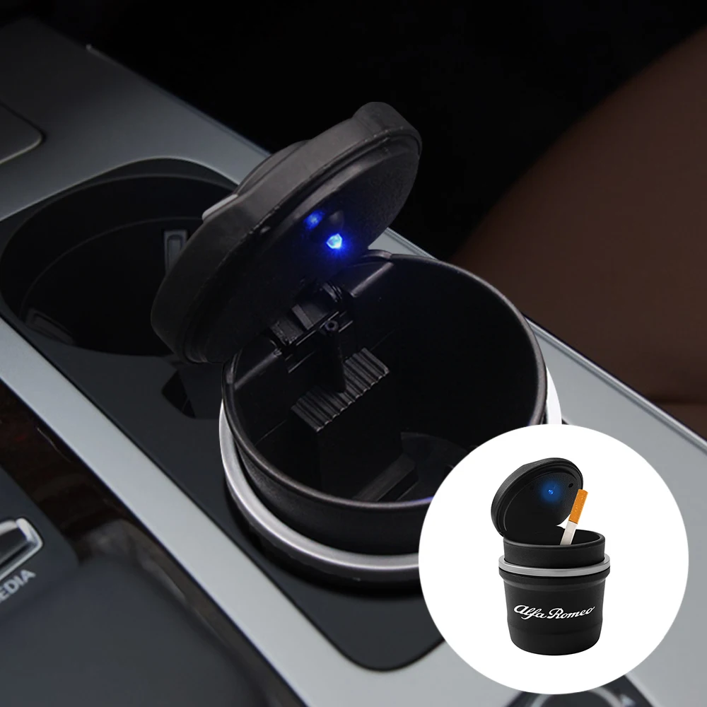 

Car Ashtray Home Office Ashtray Garbage Storage Cup Container Smokeless Ashtray For Italy ALFA ROMEO 147 159 156 Car Accessories