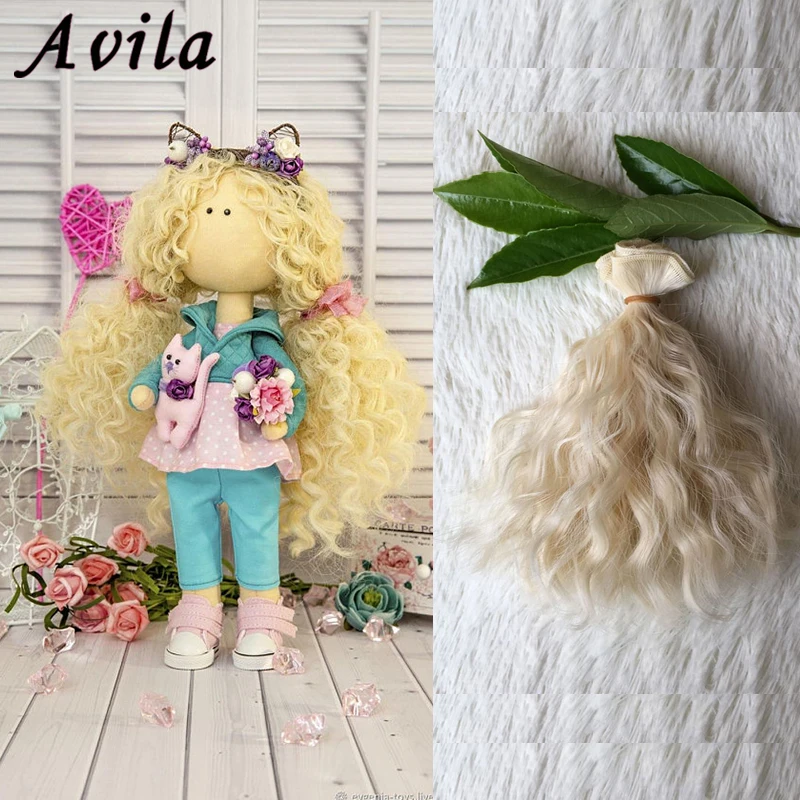 Новые модные аксессуары для кукол кудрявые 15 см* 100 см BJD парик для кукол синтетический цвет трессы костюм американская кукла ручной работы BJD волосы