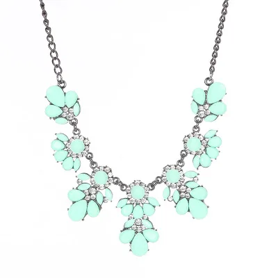 Fashion Choker Necklaces for Women Rhinestone Crystal Necklaces&ampPendants Link Chain Statement Flower Collar | Украшения и