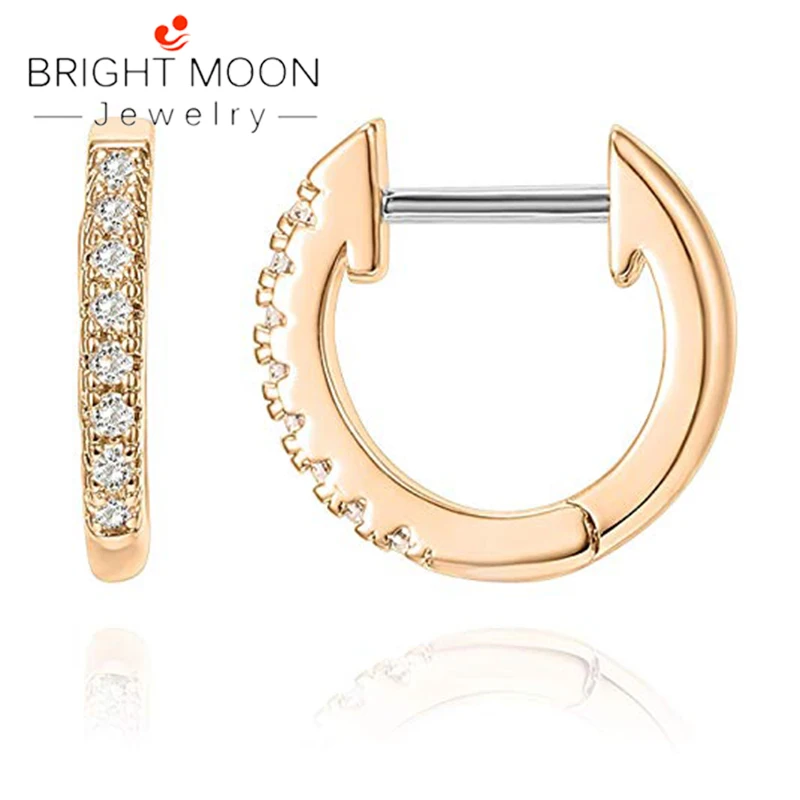 Яркая луна Круглый Круг Однорядный гвоздик серьга Серебряные/Золотые ювелирные