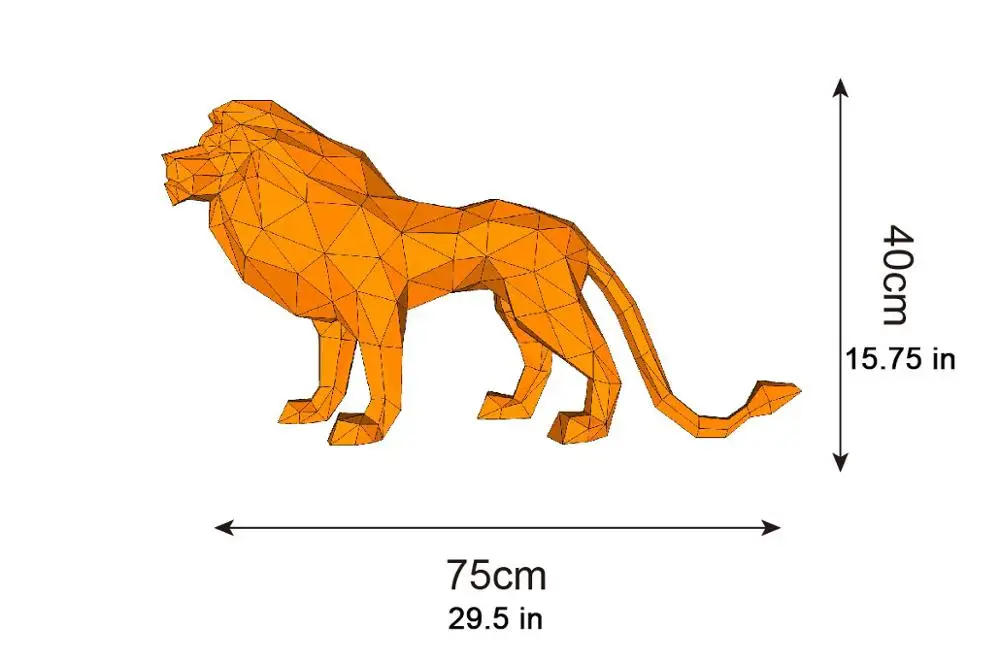 3D скандинавский Лев оригами для ручной работы животные Бумажная модель гостиная