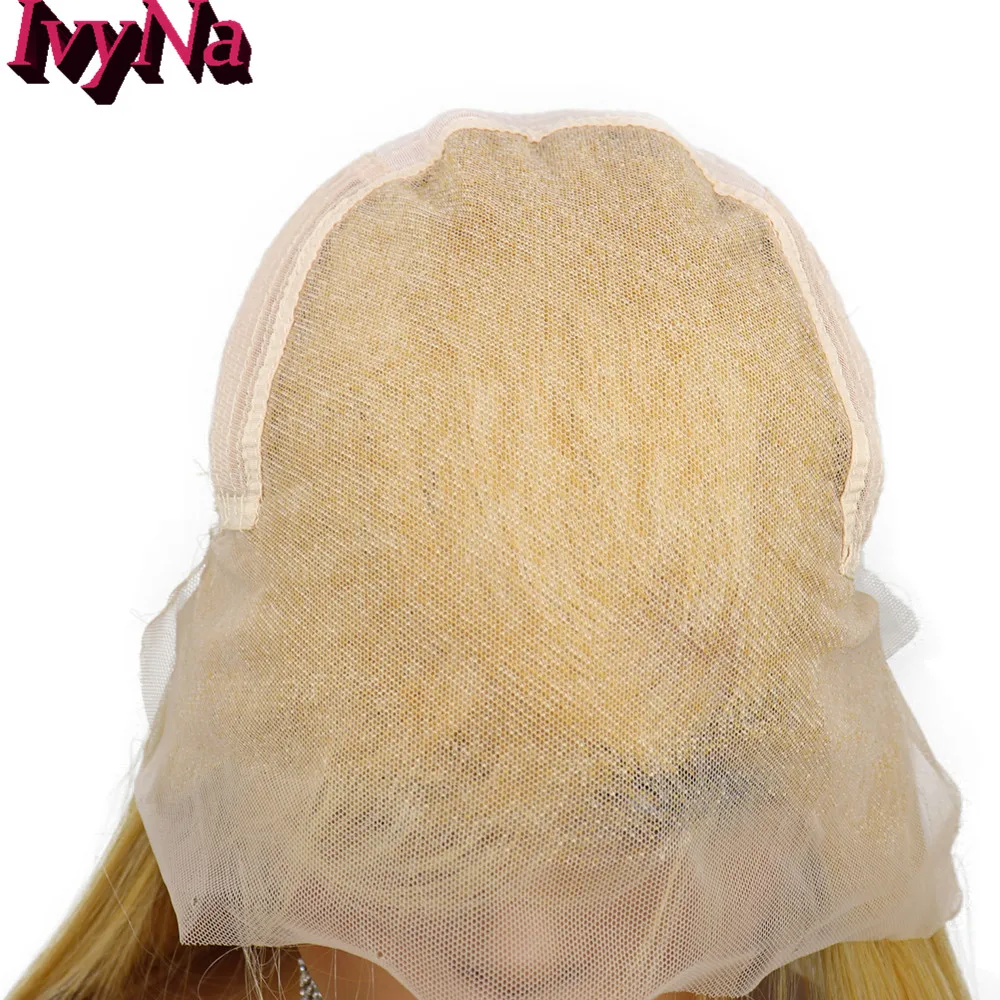 

IvyNa Golden Blonde Synthetic 13x6 Lace Front Futura Wigs for Black Women Heat Resistant Long Straight Wig With Baby Hair