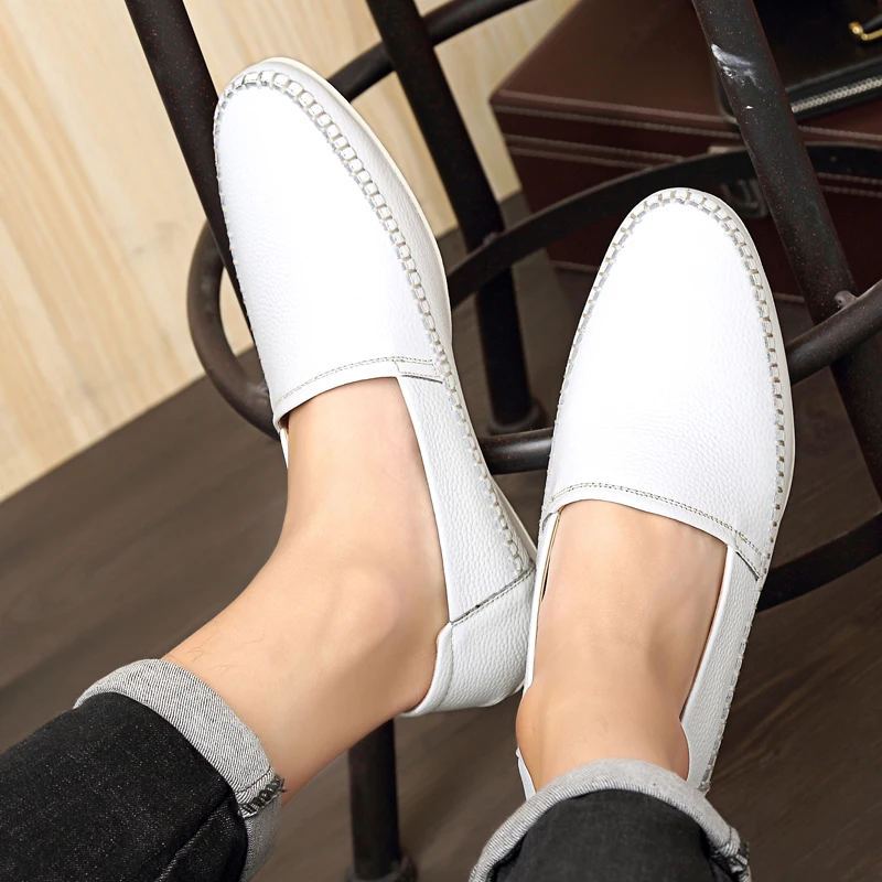 

Zapatos Informales De Hombre Leather Casual Shoes Men Spring Mens Causal For Breathable Fashion Leisure Genuine Man White Sapato
