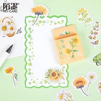 46 pcs box daisy sunflower decorative stickers scrapbooking diy diary album stick label decor