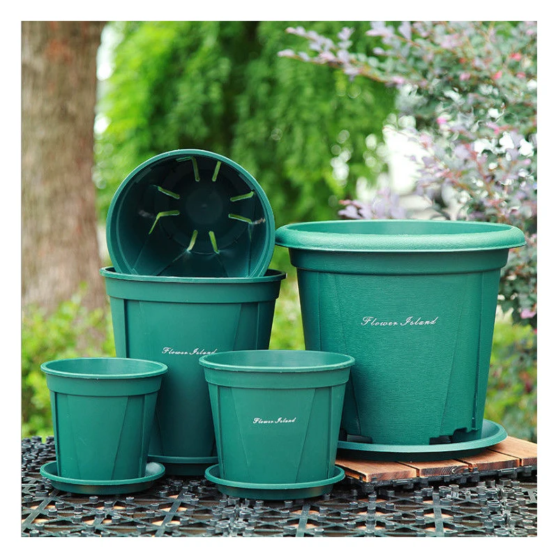 

24cm Large flower pots green plants green rose succulent large-caliber plastic flower pots thickened gallon pots, balcony flower