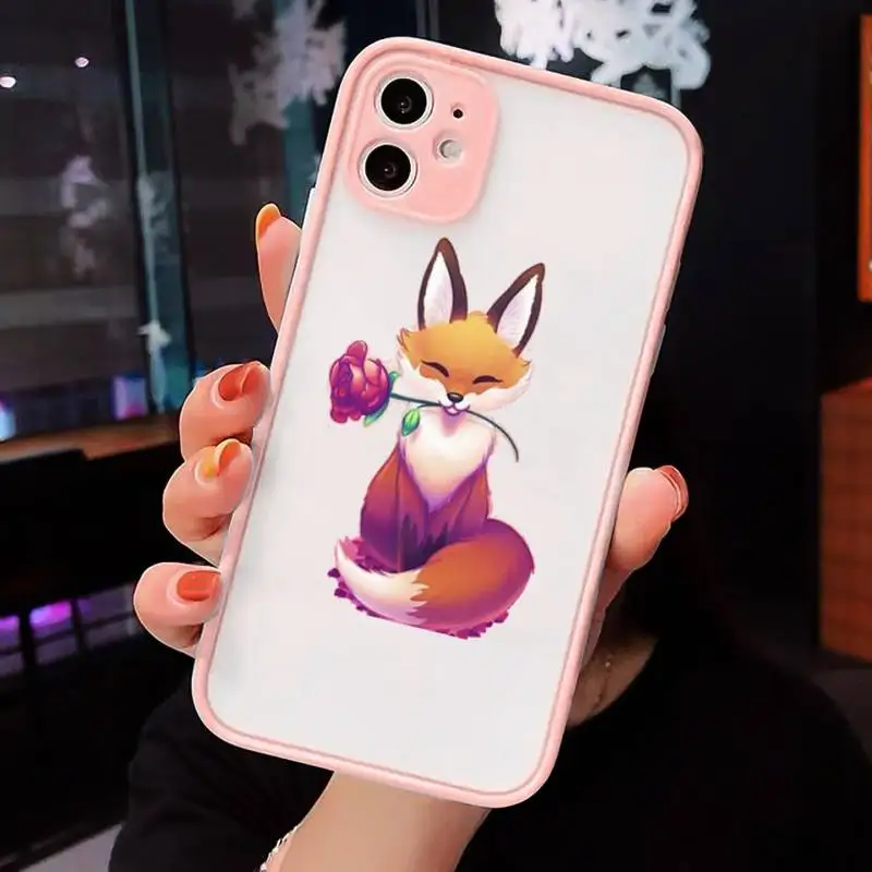 

Fox cartoon animal sly Phone Cases matte transparent For iphone 7 8 11 12 plus mini x xs xr pro max cover